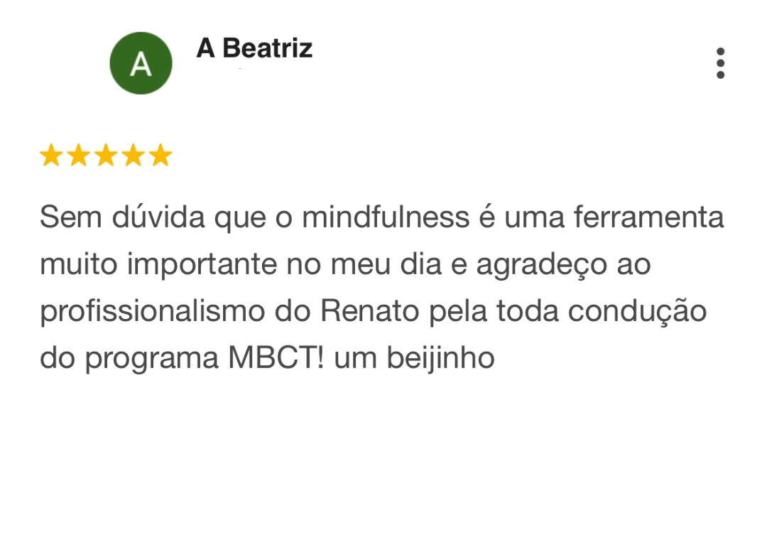 Avaliação de participante sobre a utilidade do Programa MBCT online