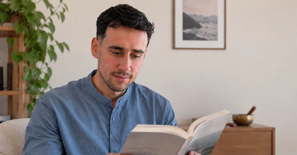 Renato Vale Ferreira, facilitador de mindfulness, a estudar sobre mindfulness